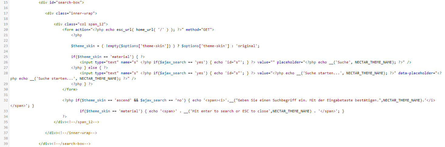 Code-Beispiel zum übersetzen eines WordPress Themes