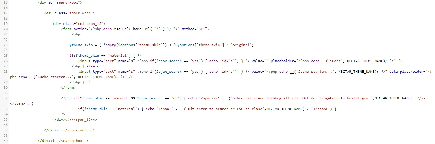 Code-Beispiel zum übersetzen eines WordPress Themes
