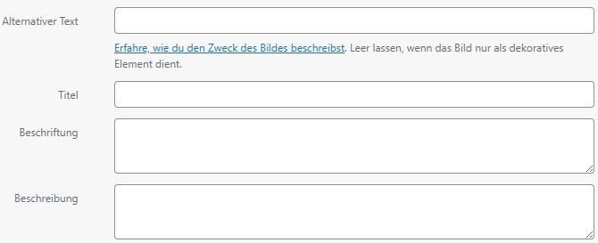 Bilder-SEO in der Mediathek bei WordPress