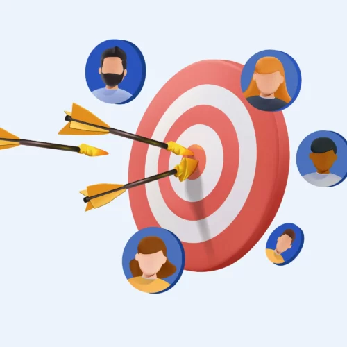 Zielscheibe mit möglichen Bewerbern